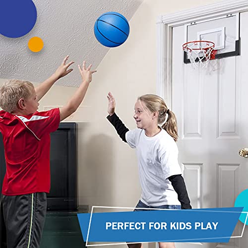 Dilabnda 16CM bunter Kinder Mini Spielzeug Basketball, Gummi Basketbälle für Teenager mit Pumpe, toller Indoor Outdoor Spaßsport für Kinder und Erwachsene (5 Stück)