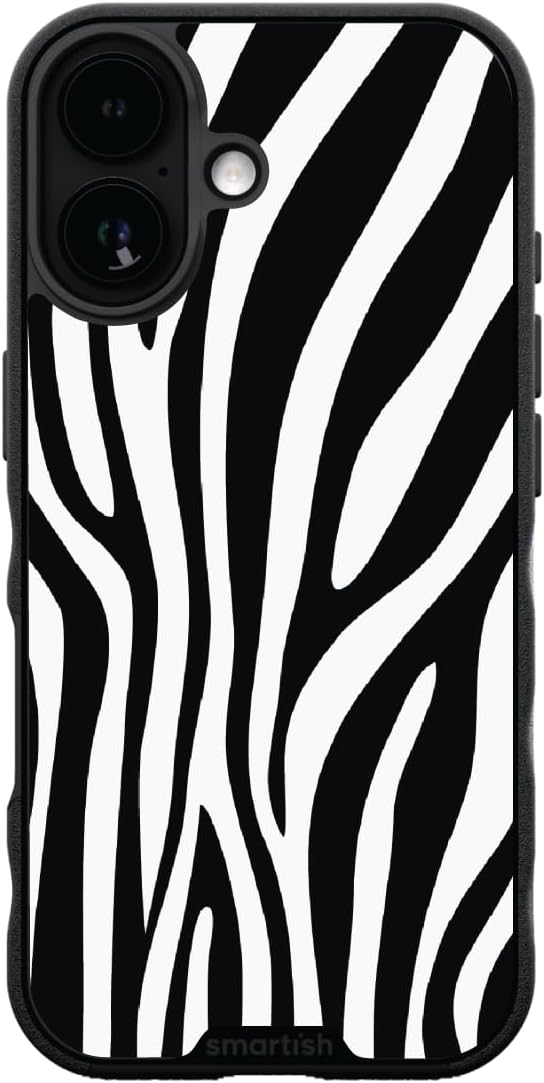 Smartish - Zebra - iPhone 17 MagSafe Case - Gripmunk [Lightweight + Protective] Thin Grip Cover - Fits iPhone 17