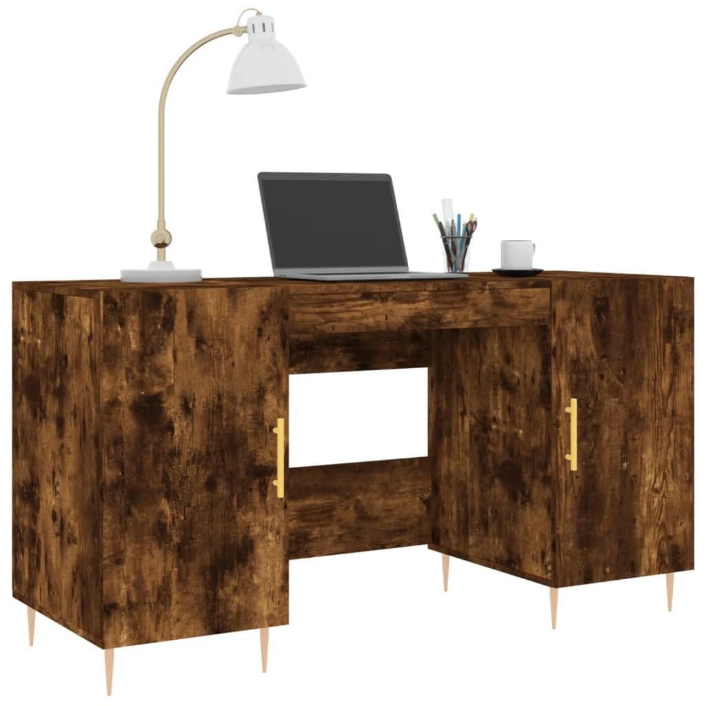 Escritorio 140x50x75 cm Madera Trabajada Roble Ahumado