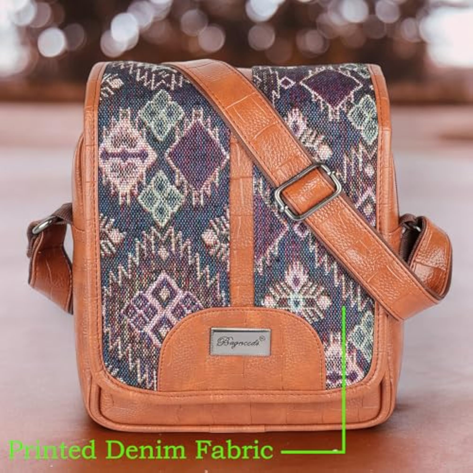 Printed Casual Crossbody PU Leather Sling Bag for Men & Women