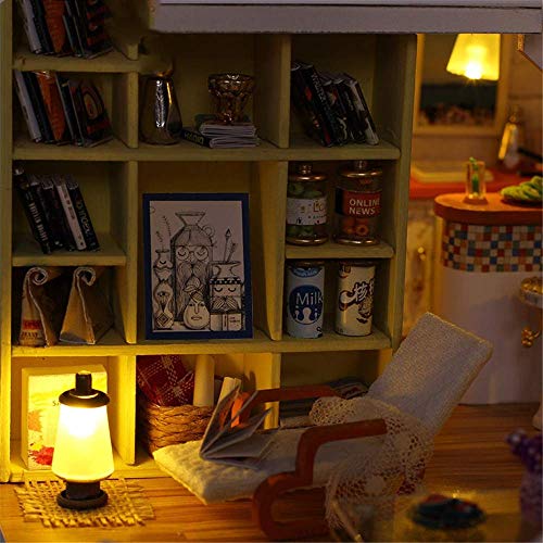 Puppenhaus Puppenhaus Miniatur-DIY-Haus-Set aus Holz, Miniatur-Möbel-Set, kreatives Zimmer mit Möbeln, DIY-Puppenhaus… – Bild 4