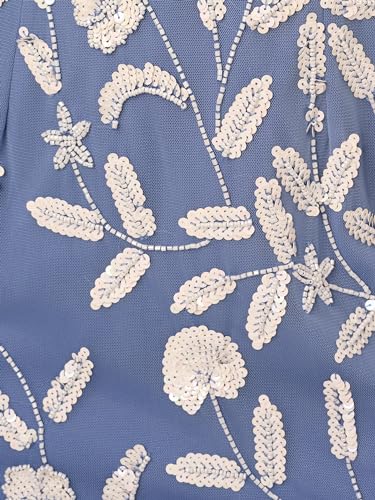 Image of Adrianna Papell Womens Beaded Mesh Dress
