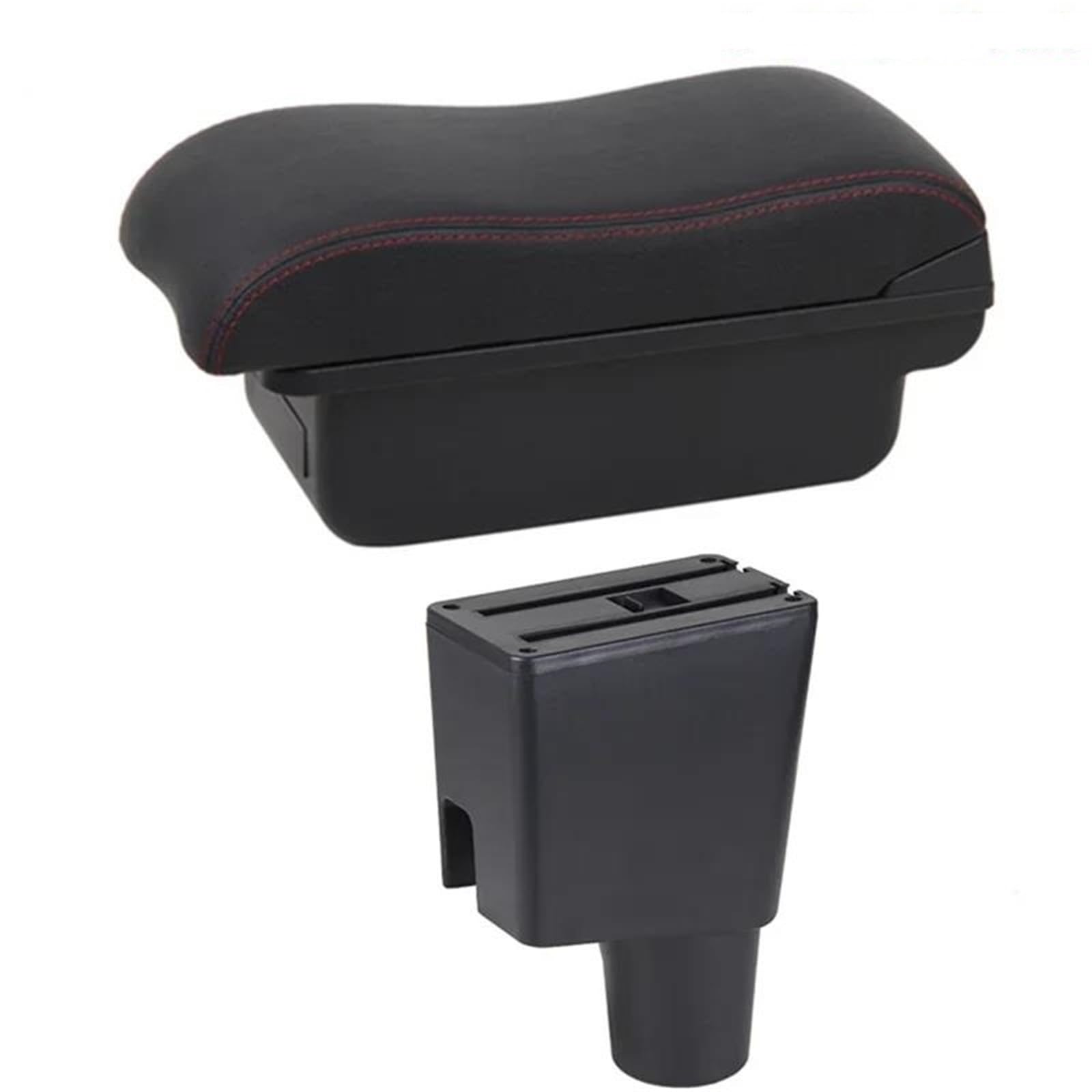 Dtsgcx B2 Red Line Car Armrest Box Modification Leather Center Console Storage Accessories For Kia For Morning For Picanto(B2 Red Line)