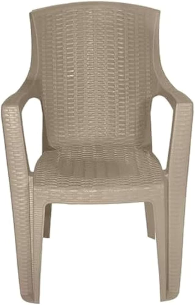 beige plastic patio chairs