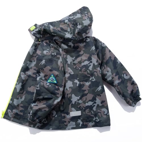 Image of Boys Rain Jacket with Detachable Hood Lightweight Raincoats for Kids