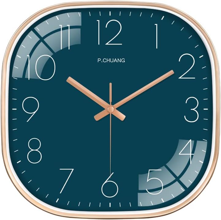 ginoya brothers Square Wall Clock, Silent And No Ticking,Easy To Read,Wall Clock -Glass(Square Bottle Blue Clock, Analog, 24 Cm, 24 Cm)