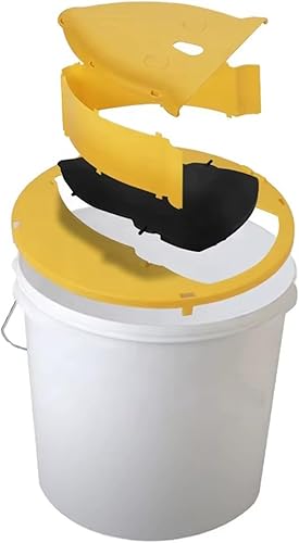 Miniatura 2 de Trampa para ratones, tapa abatible para cubeta de 5 galones, para uso humano en interiores y exteriores, desmontable y resistente (amarillo)