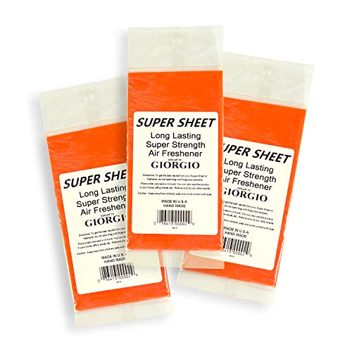 Image of Super Sheet Small (7.5 inchx3.75 inch) Under Seat Car Air Freshener, 3-PACK (Giorgio)