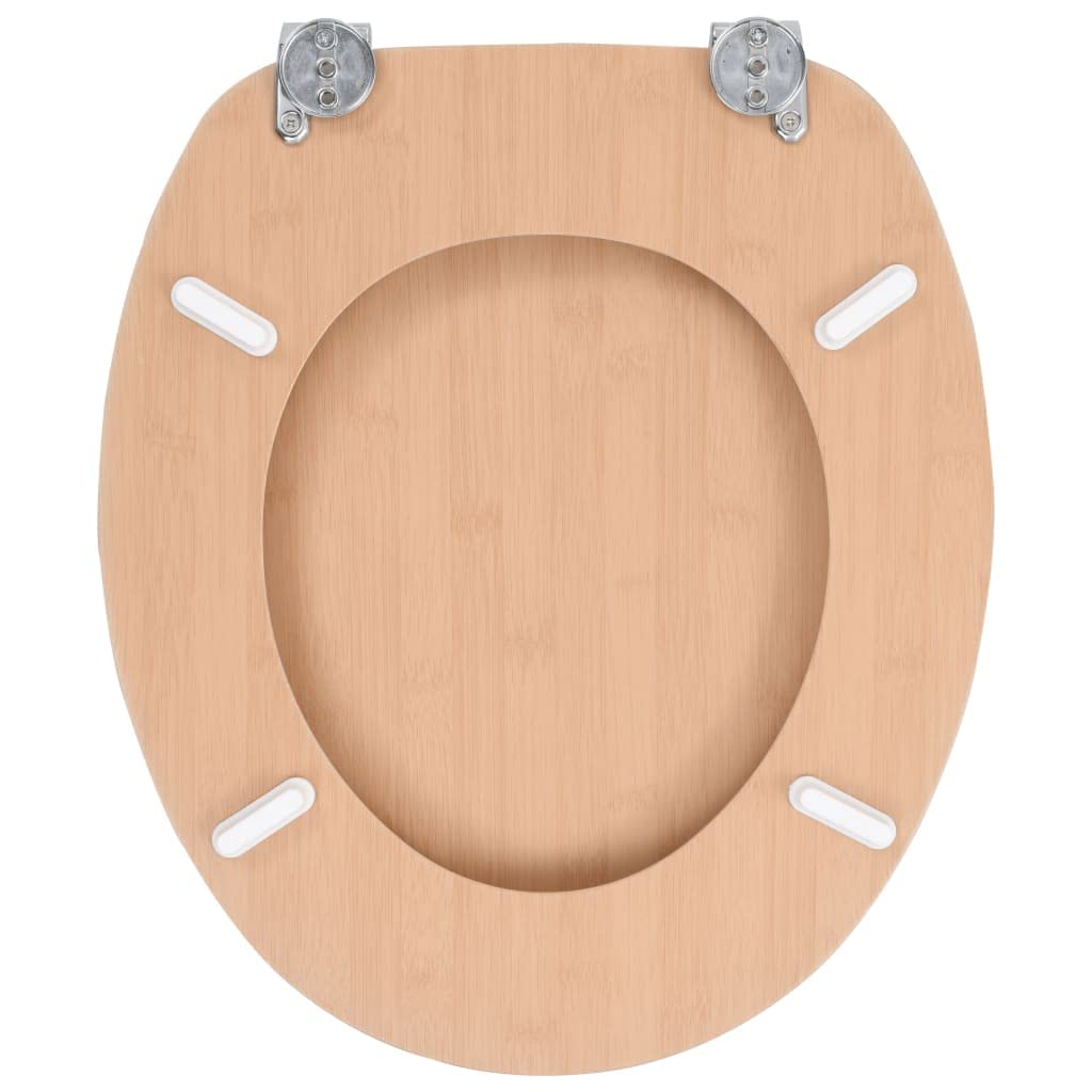 Ferretería, Fontanería, Ferretería para Accesorios de fontanería, Asientos de Inodoro WC 2 Piezas con Tapas Diseño de bambú MDF, Piezas, Inodoro