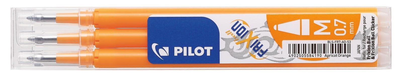 Pilot Pen 2261016F - Frixion Ball Rollerball Pen Refills, Tip Width 0.7 mm, Apricot, Erasable (Pack of 3) — image 1