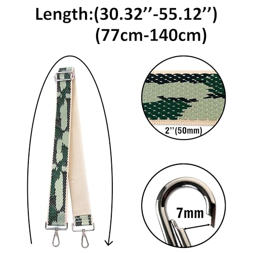 Image of Purse Strap Replacement for Crossbody Bags & Handbags | Premium Webbing with Silver Hardware Clip-On Installation Adjustable Length Comfortable Wide Guitar Style Strap