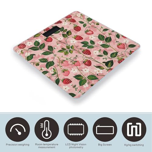 Báscula Digital de Baño con Estampado de Fresa Durazno miniatura 3
