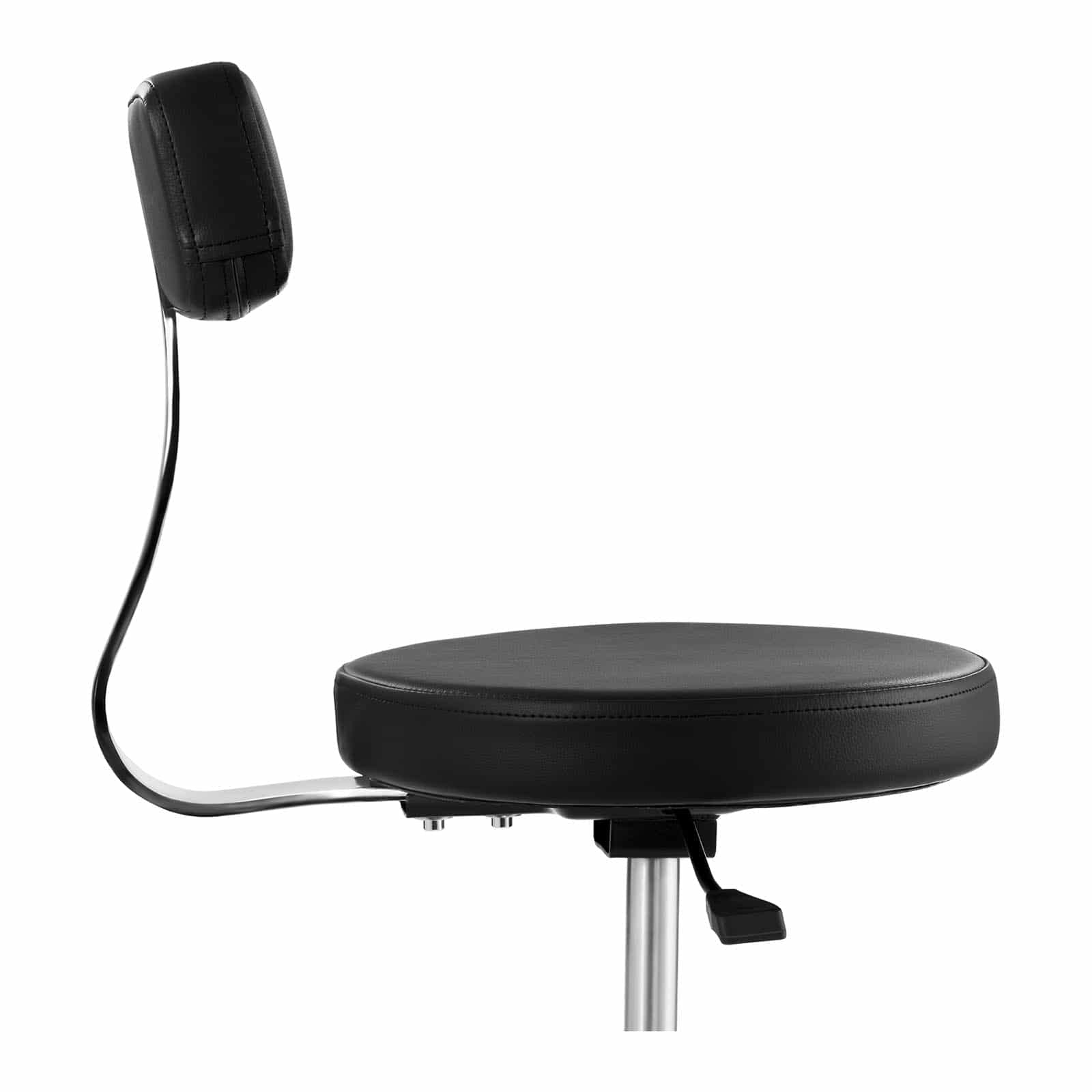 Physa Terni Black Arbeitsstuhl mit Rückenlehne Drehstuhl mit Rollen (Höhenverstellbar 46–60 cm, Stahlgestell, Eco-Leder) Schwarz