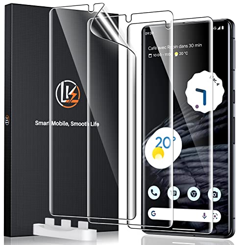 LK 3 Pack for Google Pixel 7 Pro TPU Screen Protector Not Glass Support Fingerprint Unlock Bubble Free Flexible Soft TPU Brushed Protective Cover for Pixel 7 Pro
