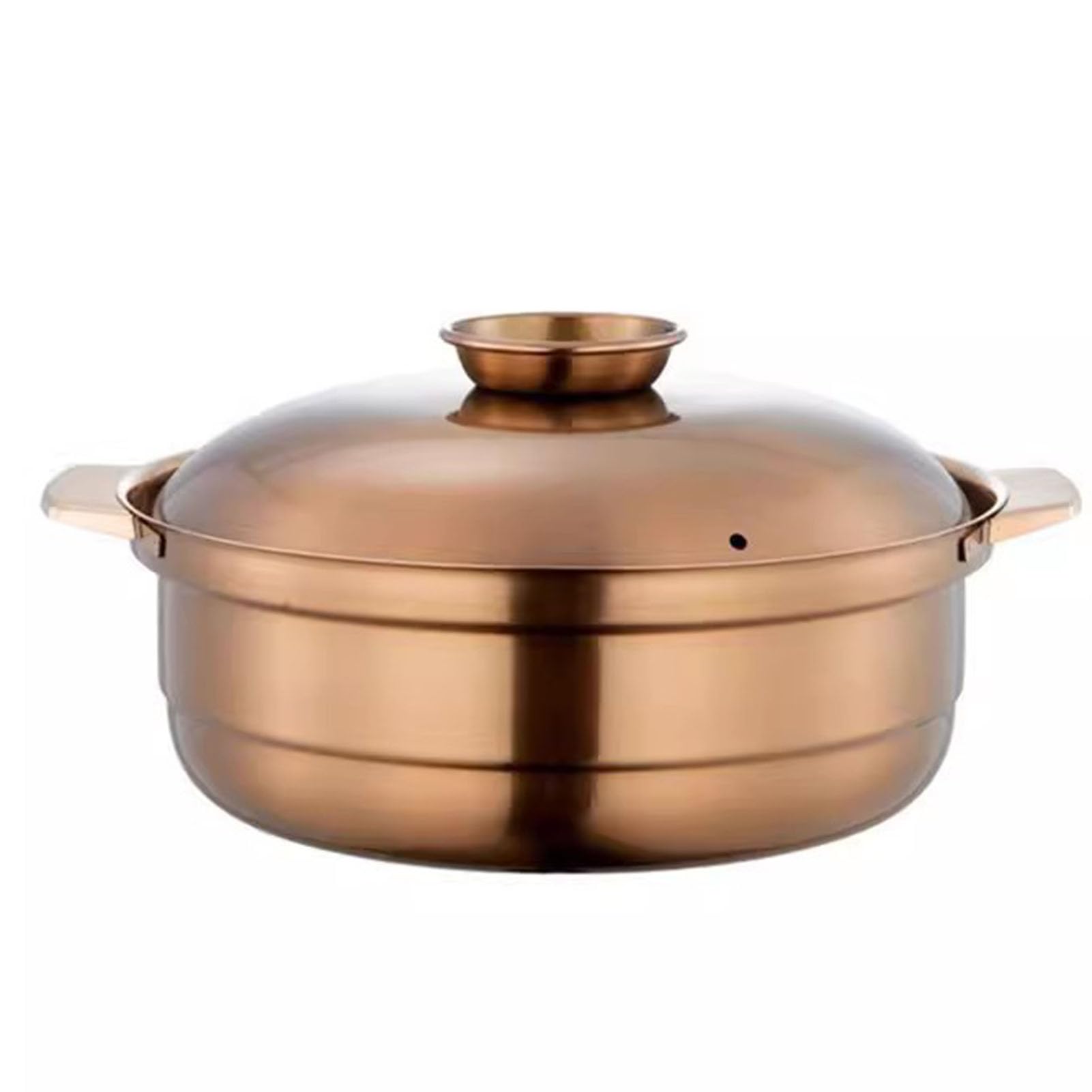 Stockpot, pot chaude, acier inoxydable grande manche ergonomique à poignée de soupe avec couvercle de pot de couvercle compatible pour tous les poêles, distribution de chaleur (28 cm)