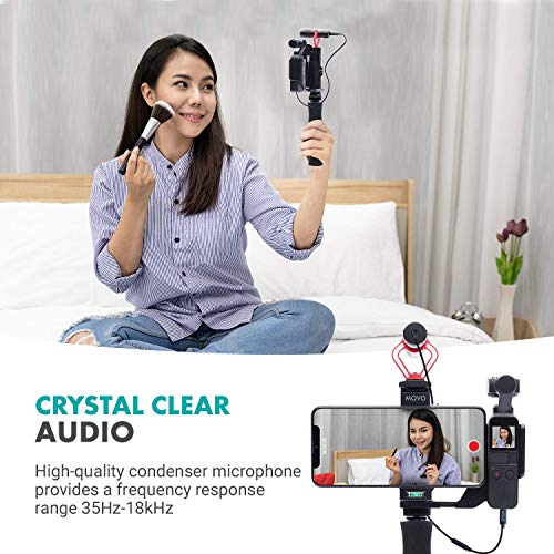 Image of Movo VXR10 Universal Video Microphone Bundle with Dongle Adapter - Compatible with DJI OSMO Pocket 1 and 2 - DJI OSMO Mic for Vlogging, Journalism, YouTube Video Recording, and More