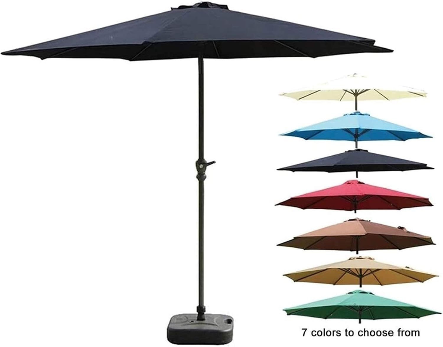 Outdoor Garden Parasols Parasols 9ft/2.7m Garden Patio Umbrella - Outdoor Market Table Umbrella with Crank for Garden, Deck, Backyard and Pool Side