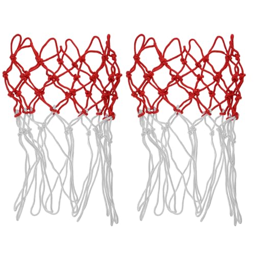 ULTECHNOVO 2 Stück Teiliges Basketballnetz für Standardkorb Dickes Strapazierfähiges Nylonnetz Wetterfest und Reißfest Geeignet für Indoor Outdoor basketballkörbe Einfache Montage Langlebige