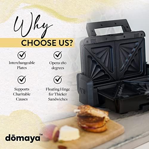 Review of Domaya Sandwich Maker 3 in 1, Panini Grill and Waffle Maker with Removable Plates
