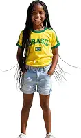 Camisa do Brasil Bordada Infantil Unissex