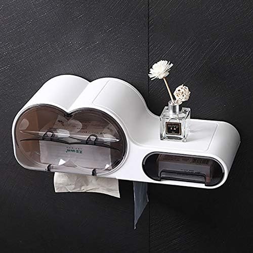 FMURY All-Mounted Tissue Box Creative Roll Paper Semi-Automatic Opening Closing Storage Box Transparent Window Bathroom Accessories image 4