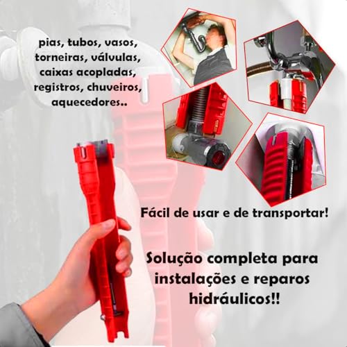 Chave Hidráulica Grifo Instalador Universal Multifuncional Torneiras Filtros Cano Pia Banheiro Encan