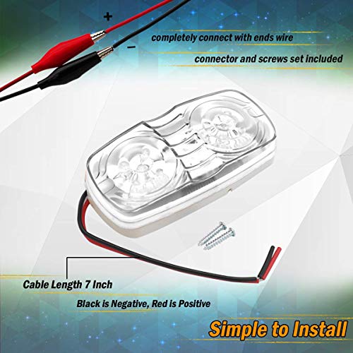 Meerkatt (Pack Of 2) Clear Lens Blue Side Marker Lights Double Bullseye 10 Led Clearance Lamp Heavy Duty Commercial Truck Bulb For Trailer Lorry Suv Pickup 12V Dc Universal Ro12 #TOP4