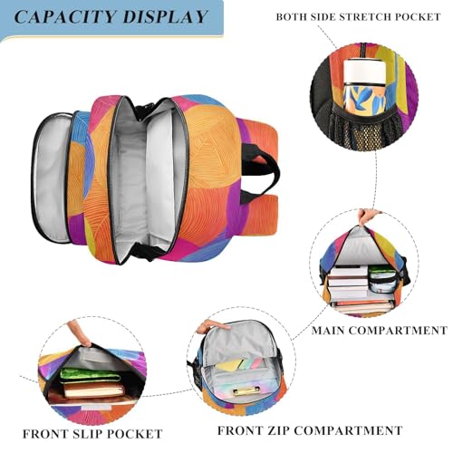 personalized kids backpacks for girls 8-12： adjustable book bags for middle school in assorted colors - abstract colorful Ball yarn4