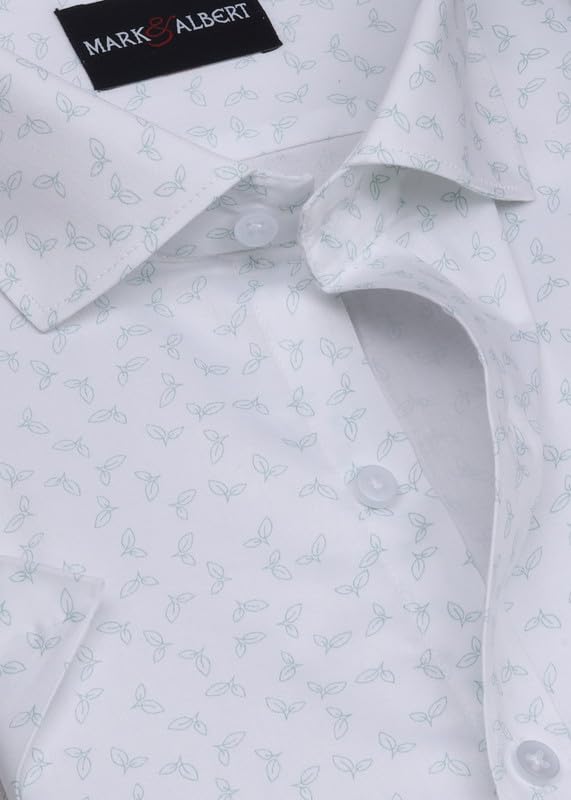 Image of MARK & ALBERT Men's 100% Cotton Printed Half Sleeves Regular Fit Shirt for Men