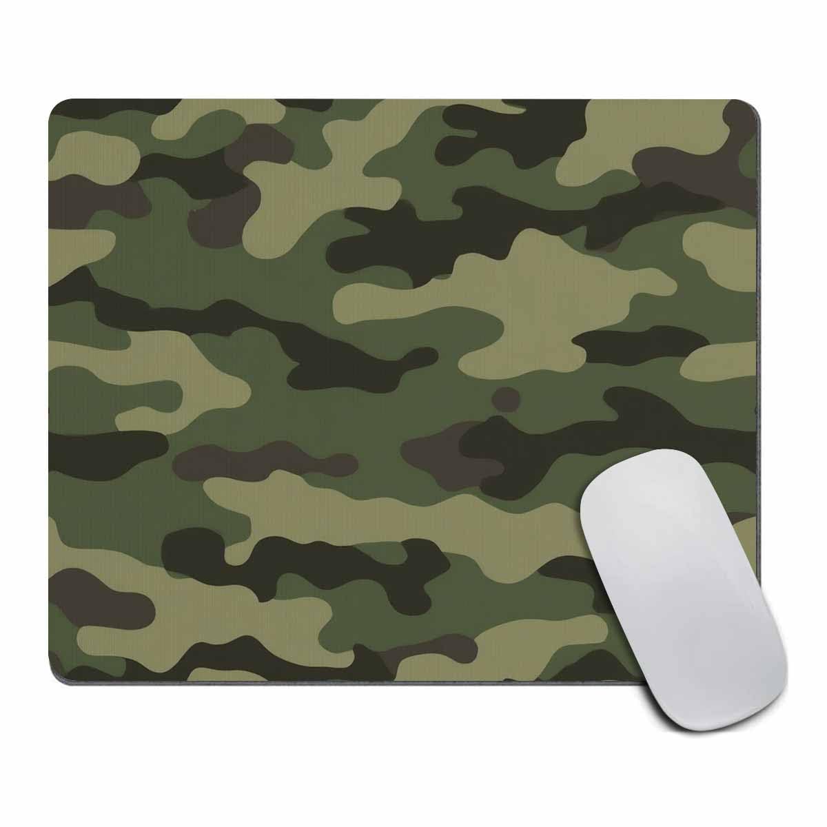 Amcove Camouflage Desk Accessory - Green Mousepad with Cute Decor for Office