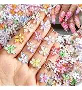 50Pcs Flower Nail Charms Mixed 3D Resin Nails Jewelry Gradient Colorful Design Jelly Lily Flowers...