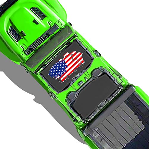 Shadeidea JT Sun Shade Top Compatible with Jeep Gladiator Top Sunshade - Mesh Screen Roof Cover (2018-2023), Wind Noise UV Blocker -10 Year Warranty - Magic Map Flag - Front+Rear (2 pcs)