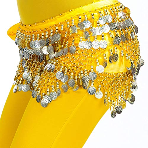 Dança Do Ventre Cachecol Com Moedas de Ouro Saias Envoltório Dança Do Ventre Cachecol para Yoga Clas