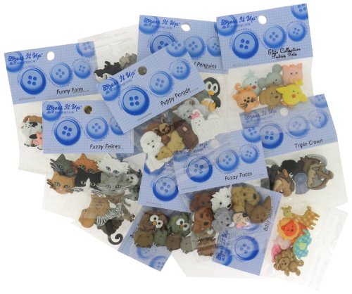 DRESS IT UP BUTTONS Animal 12 Pack Assortment