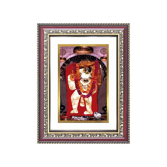 Image of DIVINITI Mehandipur Balaji 24K Gold Plated Foil Wall and Tabletop Photo Frame for Home Decor, Puja Room, Luxury Gifting | DG Frame 105 S2.5 (26x20 CM)