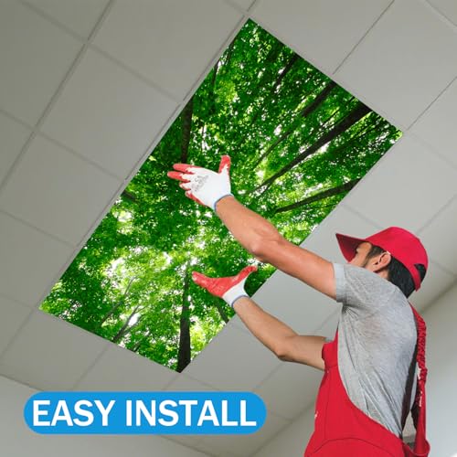 Image of 8 Pcs Fluorescent Light Covers with 80 Magnets Decorative for Classroom Ceiling Light 4 x 2 Feet Magnetic Light Covers Filter Easy Install for Office Hospitals & Home Drop Ceiling Supplies