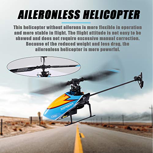 GoolRC C129 RC Helicopter for Adults, 4 Channel 2.4Ghz Remote Control Helicopter with 6-Axis Gyro, Aileronless RC Aircraft with Altitude Hold and 3 Batteries (Orange)