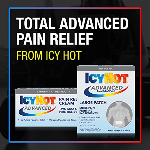 Icy Hot Advanced Large Pain Relief Patch (5 Count) With 7.5% Menthol For Fast Acting Powerful Relief #TOP7