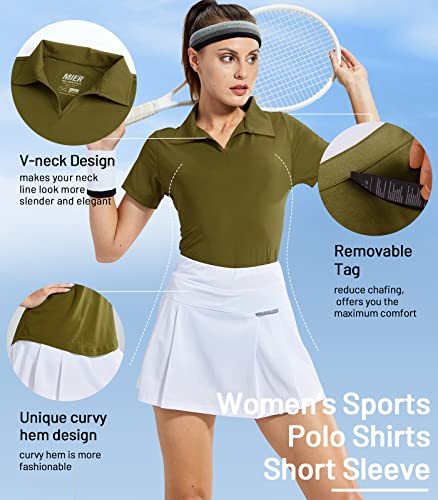 Image of MIER Womens Golf Shirts - V Neck UPF 50+ Dry Fit Tennis Polo