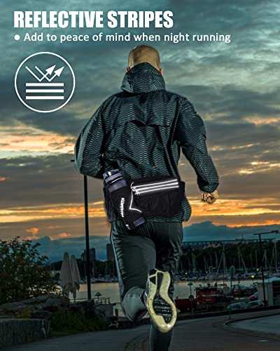 Pacearth Hydration Running Water Bottle Belt, 7-Pocket Running Fanny Pack With Water Bottle Holder For Men Women Reflective Running Belt For Men Women - Fit All Phones(Bottle Not Included) #TOP4