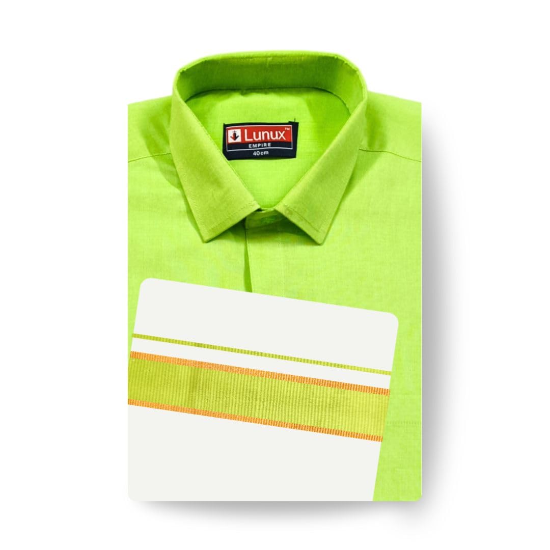 lunux Men’s Empire Cotton Shirt with 2-Meter Dhoti Matching Combo Set-picture-20