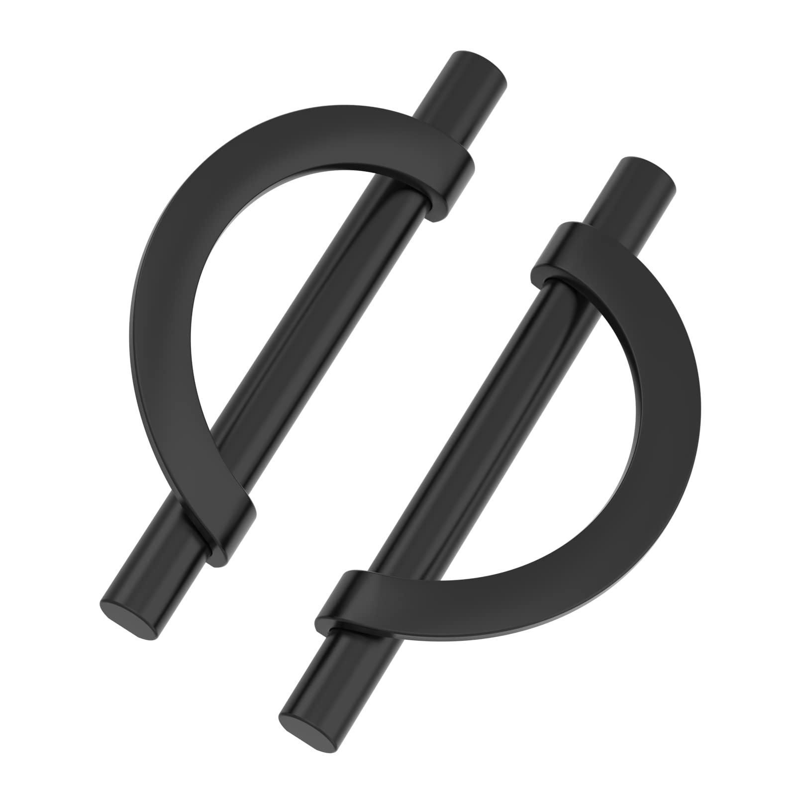 9BUILD 10 Pack 3.75 Inch Matte Black Kitchen Cabinet Handles Half Moon Cabinet Pulls Kitchen Handles for Cabinets Black Cabinet Hardware Dresser Pulls Drawer Handle