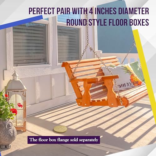 ENERLITES Dual Flip Lid Floor Box Cover, 5.625" Diameter, 1 Gang, 20A Tamper-Weather Resistant Type A 2-Pin Outlet, Watertight Gaskets, UL Listed, Brass, 975517-C by ENERLITES - Used condition - Image 4
