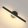 Riserva LED Wall Lights Indoor, 300° Rotating Wall Lamp Modern, 12W 3000K Warm Light Wall Sconce Black for Mirror, Hallway, Living Room, Bedroom, Dining Room [Energy Class E]