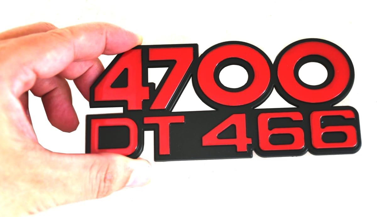 3Pcs Set International 4700 DT466 Emblems Side and Front Badge Logo Replacement for International Truck (Red)