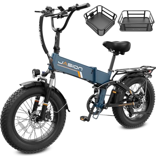 Jasion Hunter Pro Electric Bike for Adults, 1800W Peak Motor 80 Miles, up to 30+MPH,720WH Removable Battery Foldable Ebike,App Control & Full Suspension,20''*4.0 Fat Tire,Dual Hydraulic Brakes Bicycle