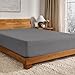 Bare Home Flannel Fitted Bottom Sheet 100% Cotton, Velvety Soft Heavyweight - Double Brushed Flannel - Deep Pocket (King, Grey)