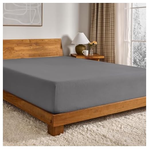 Bare Home Flannel Fitted Bottom Sheet 100% Cotton Twin Extra Long, Velvety Soft Heavyweight - Double Brushed Flannel - Deep Pocket (Twin XL, Grey)