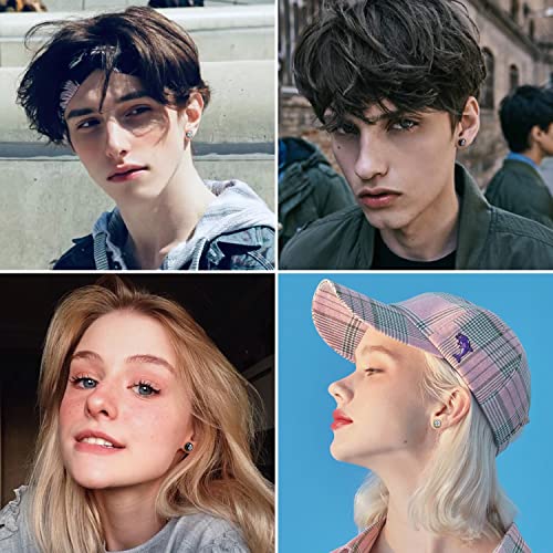 4 Pairs Stainless Steel Magnetic Stud Earrings For Men Women Non Piercing Clip On Cz Earrings 6Mm (4 Pairs A Set,6Mmblack + Silver) #TOP4