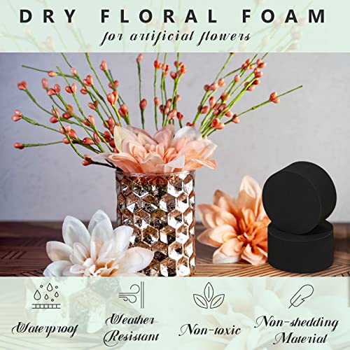 Frienda Reusable Round Floral Foam Blocks 1.57" X 3.15" Dry Floral Foam For Artificial Flower Foam For Flower Arrangements Water Resistant Flower Foam For Diy Crafts, Waterproof Neoprene (12 Pcs) #TOP2